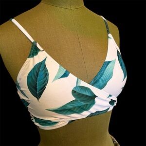 Leaf Print Bikini Top